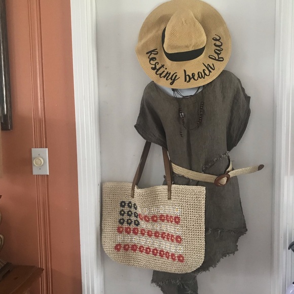 Style & Co Straw Patriotic Tote NWT - Picture 3 of 10